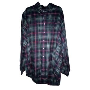 Ralph Lauren Plaid Button Down Shirt Long Sleeve Men's Size‎ L Green Red Blue